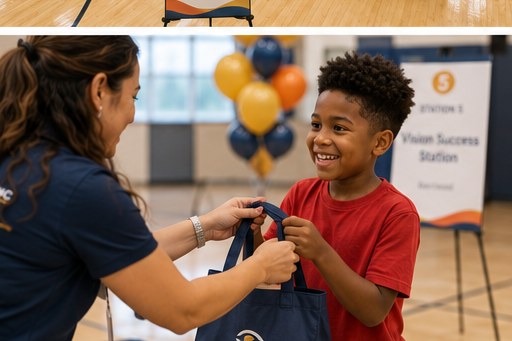 A child receives their kit
